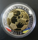 Medalie campionatul european Polonia-Ucraina 2012 - Polonia, 40 mm, placata cu argint (echipa Greciei)