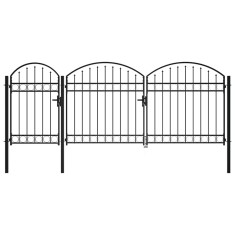 vidaXL Poartă de grădină Negru 175 x 400 cm Oțel 144367