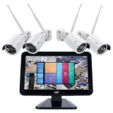 Kit supraveghere video PNI House WiFi650 - 4 camere Full HD Wi-Fi P2P si monitor LCD 12 inch