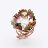 Inel Sublime din turmalină și perlă baroc