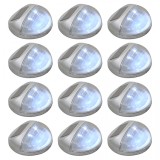 Cumpara ieftin VidaXL Lămpi solare de exterior cu LED-uri, 12 buc., argintiu, rotund