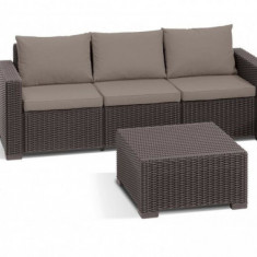 Set mobilier gradina canapea 3 locuri maro Keter California