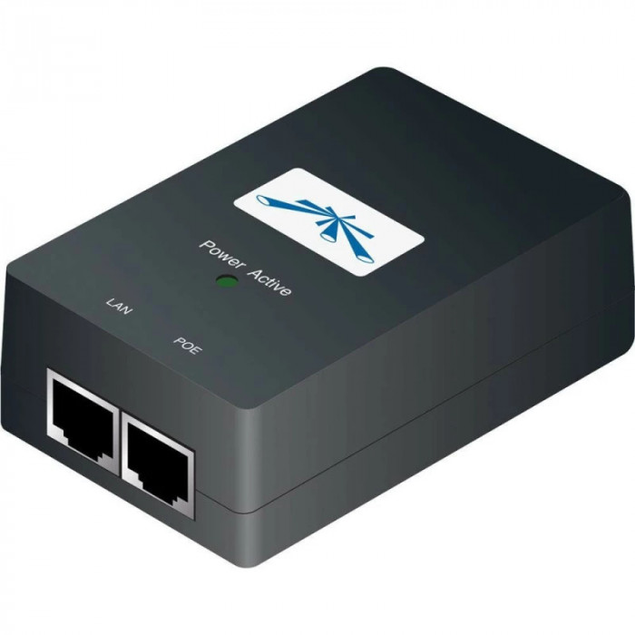 INJECTOR PoE UBIQUITI port Gigabit x 2 unmanaged nerackabil carcasa metalica POE-48-24W-G