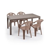 Leano 4+1 set de mobilier de grădină cappuccino