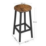 Cumpara ieftin Set 4 scaune de bar, Vasagle, Negru, 30x30x65 cm