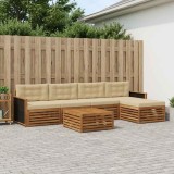 vidaXL Set de canapele de exterior 6 pcs Natural și Bej 3383256