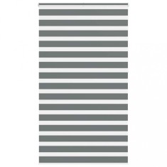 vidaXL Jaluzea tip zebra gri &icirc;nchis lățime țesătură 130,9 cm poliester