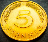Moneda 5 PFENNIG - RF GERMANIA, anul 1988 *cod 3284 = UNC - litera J, Europa