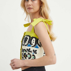 Luisa Spagnoli bluza din bumbac BESANA culoarea bej, modelator, 540847