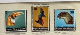 Seria Completă Papua Noua Guinee 1974 - Păsări Exotice, Cazuar, Vultur, 3v, MNH -A150