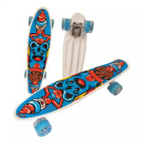 Skateboard cu lumini - 22 55 cm Cruiser Mini Penny Board - Albastru Rosu