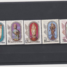 rusia 1969 EXPONATE DE LA MUZEUL DE ARTA ORIENTALA -MOSCOVA serie 5 timbre MNH