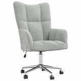 vidaXL Scaun de relaxare, gri deschis, catifea