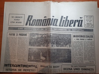 romania libera 25 aprilie 1990-articolul intercontinental-istoria se repeta foto
