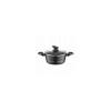 Oala din aluminiu forjat, cu capac, 18cm, 1, 5L, invelis antiaderent si manere izolate termic, design modern, calitate superioara, Florina Delux