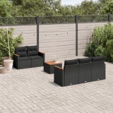 Gossi set mobilier de gradina cu perne, 6 piese, negru, poliratan