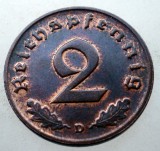 2.661 GERMANIA WWII 2 REICHSPFENNIG 1939 D XF