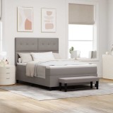 Cumpara ieftin Pat cu arcuri cu saltea Gri taupe 140 x 200 cm țesătură