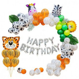 Set 100 baloane pentru petrecere, aniversare animale salbatice, Oem