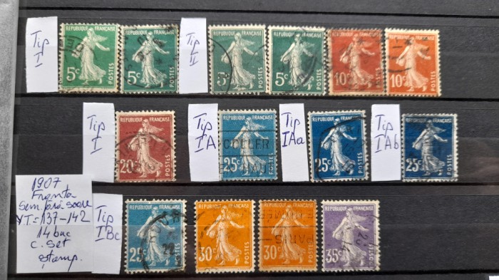 1907 Franta semanat.Y.T.137-142-14 val.-stamp.