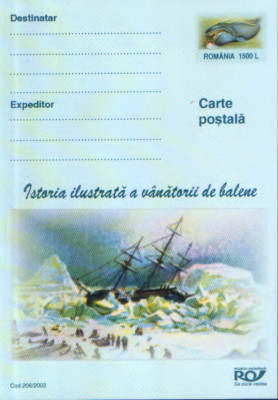 Intreg postal CP necirculat 2002 -Istoria ilustrata a vanatorii de balene foto