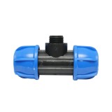 Teu de compresiune 90&deg; cu filet exterior 1 inch, D40 x 40 mm, PN16