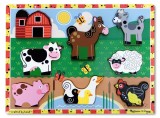 Puzzle lemn in relief Animale de ferma Melissa and Doug, Melissa &amp; Doug