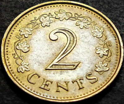 Moneda 2 CENTI - MALTA, anul 1977 * cod 5132 foto