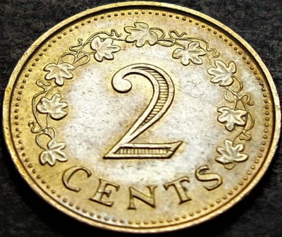 Moneda 2 CENTI - MALTA, anul 1977 * cod 5132 foto