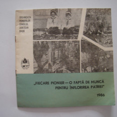 Fiecare pionier - o fapta de munca pentru inflorirea patriei, 1986