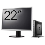 Pachet Calculator Second Hand HP T520 Mini PC, AMD GX-215JJ 1.50GHz, 4GB DDR3, 32GB Flash + Monitor 22&amp;quot; NewTechnology Media