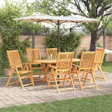 Cumpara ieftin Set de masă pentru grădină 7 pcs Maro lemn masiv de acacia