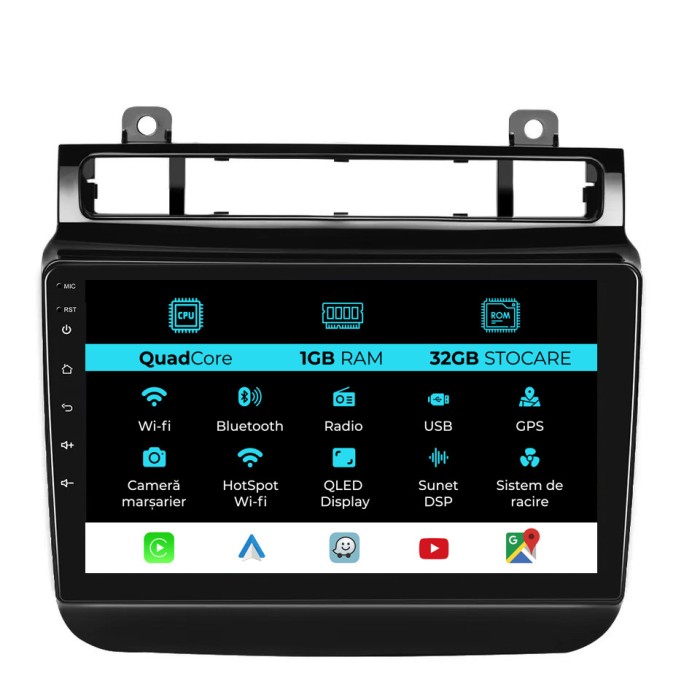 Navigatie Dedicata Volkswagen Touareg (2010-2018), 9Inch, 1Gb Ram, 32Gb Stocare, Carplay
