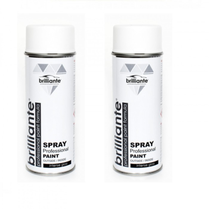 Pachet 2 x Vopsea Spray Brilliante Alb Pur Mat RAL 9010 400 ml