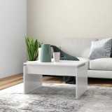 Masuta cafea Gossi, alb, 68x50x38 cm, lemn prelucrat. Blat lemn, structura lemn. Living, moderna