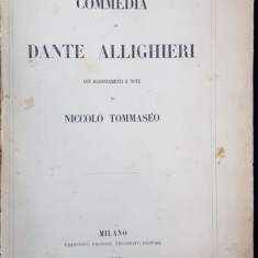 COMMEDIA di DANTE ALLIGHIERI, IL PURGATORIO con ragionamenti e note di NICCOLO TOMASEO - MILANO, 1865