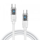 Cablu Date si Incarcare USB-C - USB-C Lito LD05, 60W, 1m, Alb