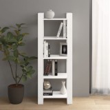 Cumpara ieftin Bibliotecă/Separator cameră, alb, 60x35x160 cm, lemn masiv