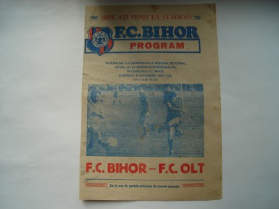 Program F.C. Bihor - F.C. Olt, 1985 foto
