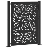 Cumpara ieftin Poarta de gradina neagra 105x130 cm, otel, design cu flacara
