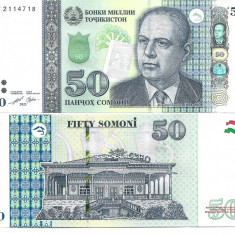 Tadjikistan bancnota 50 Somoni 2018, UNC