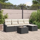 VidaXL Set de canapele pentru grădină 6 pcs Negru 55 x 55 x 37 cm
