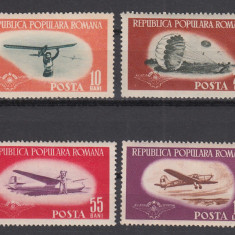 ROMANIA 1953 LP 347 AVIATIA SPORTIVA SERIE MNH