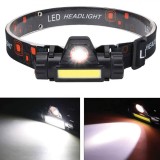Lanternă De Cap LED, 3W, Rază 100m, Re&icirc;ncărcabilă, Magnet, Neagră, 8x3x4cm, Oem