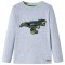 Tricou pentru copii cu m&acirc;neci lungi, gri melanj, 104