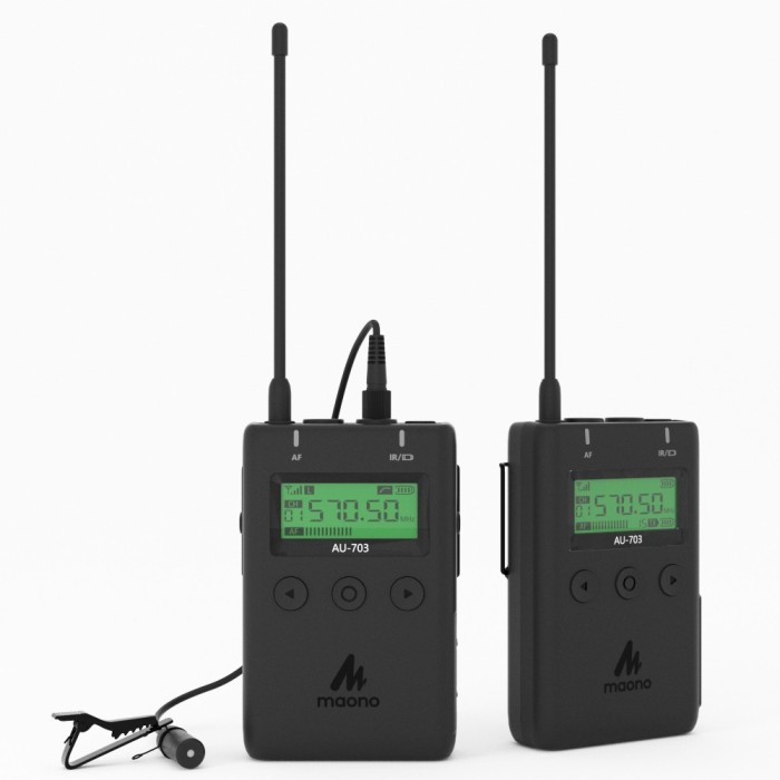 Microfon Wireless Profesional Maono WM730 , 48 Canale UHF, Clip-On Omnidirectional, Reducere Zgomot si Monitorizare Real-Time