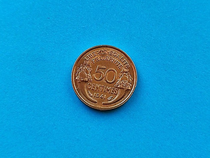 50 centimes 1941 Franta-stare buna-in realitate arata bine!