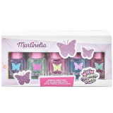 Set 5 lacuri de unghii cu sclipici Shimmer Wings, Martinelia 12244, 5 ml.