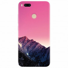 Husa silicon pentru Xiaomi Mi A1, Mountain Peak Pink Gradient Effect