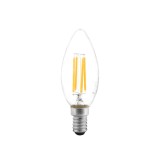 Bec LED filament lumanare 4W E14 6500K, clar, Novelite